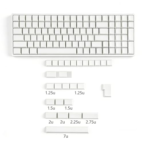 YMDK 124キー ホワイト ブランク ZDA XDA V2 キーキャップ PBTキーキャップ MXキーボード用 104 87 61 メロディ 96 KBD75 ID80 GK64 SP84