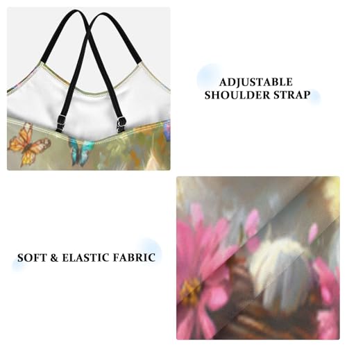 Pigsaly Girls One Piece Swimsuits Spring Daisy Flowers Basket Butterfly Cat Kids Cross Back Swimwear Bathing Suit 3T3