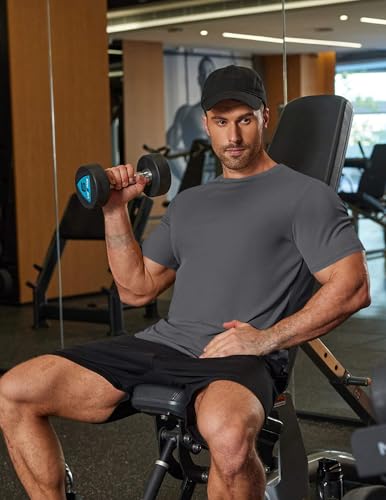 Image of COOFANDY Mens Muscle T Shirts Short Sleeve Slim Fit Tshirts Gym Workout Athletic Crewneck Shirt