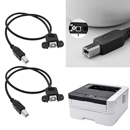 eMagTech 2Pcs USB 2.0 B Male to B Female Cable USB 2.0 USB B Male to USB B Female Panel Mount Extension Cable Accessories for Modems Printers Scanners - Image 3