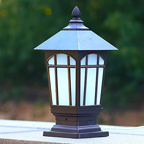 Preisvergleich Produktbild DLGGO Amerikanische Außen-Weg-Licht Spalte Scheinwerfer aus Aluminiumdruckguss Pillar Column-Lampe IP65 wasserdichtes Mattglas Laterne Pfosten Light Villa Außenbeleuchtung E27 Schritt Korridor Straße