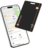NOVOO Rastreador de billeteras delgadas, tarjeta Air Tag recargable con Apple Find My (solo iOS) Smart Bluetooth Buscador de billetera IP68 resistente al agua Tarjeta SmartTag compatible para