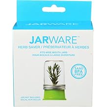 Jarware Herb Saver Lid for Wide Mouth Mason Jars, Green