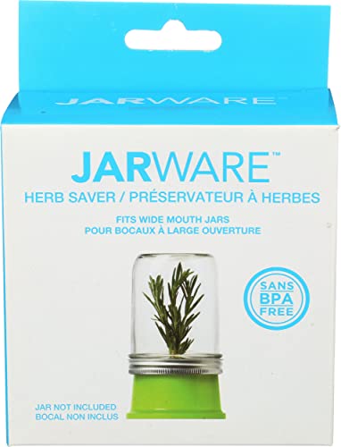 Jarware Herb Saver Lid for Wide Mouth Mason Jars, Green