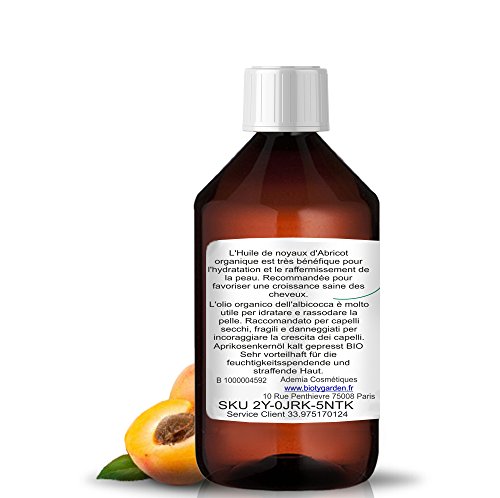 Bio Aprikosenkernöl Kaltgepresst | Gesichts, Körper & Haarpflege Öl | Feuchtigkeitsspendend & Verjüngend | Natürliches Anti-Aging | Hautstraffend, 500 ml