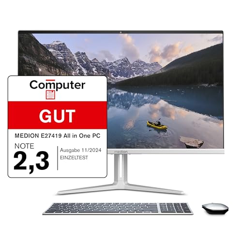 MEDION E27419 68,6 cm (27 Zoll) Full HD All in One Desktop PC (Intel Core i5-13420H, 16GB DDR4 RAM, 512 PCIe SSD, WLAN, HDMI in, Win 11 Home)