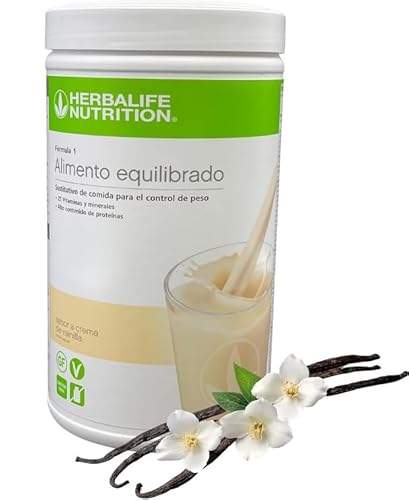 Herbalife Nutrition Batido Sustitutivo de Comida Formula 1, Sabor Crema de Vainilla, Alto Contenido de Proteínas, 26 Vitaminas y Minerales, Sin Gluten, Apto para Veganos, 550 gr Herbalife Nutrition Batido Sustitutivo de Comida Formula 1, Sabor Crema de Vainilla, Alto Contenido de Proteínas, 26 Vitaminas y Minerales, Sin Gluten, Apto para Veganos, 550 gr