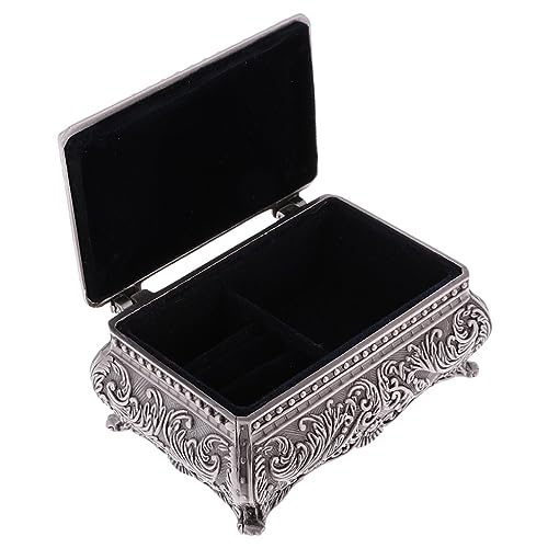 Boîte à bijoux rectangulaire antique aux sculptures de fleurs ciselées pour écrin d'exception - 6