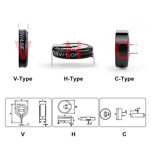 Super condensateur 5.5V bouton type C à charge rapide et haute performance RTC