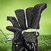Head Covers for Golf Clubs - 4pcs Golf Club Head Covers for Woods and Driver Fairway Hybrid with Interchangeable Tags for Golf Accessories - Black