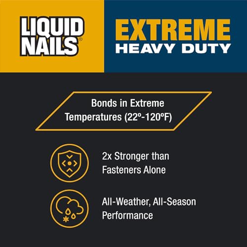 Image of Liquid Nails Extreme Heavy Duty 10 oz. White Latex-Based Interior /Exterior Construction Adhesive Low VOC, 12 Pack