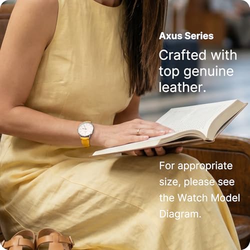 Image of Fullmosa Watch Straps 20mm, Axus Series Leather Strap Replacement Watch Strap with Stainless Steel Metal Clasp for Men Women 14 /16 /18 /20 /22 /24mm, Yellow 20mm | Strap for Garmin Vivoactive 6 /5,Venu Sq 2 /Sq,Galaxy Watch 7 /6 /5 40mm 44mm Women Men, Yellow&Silver Buckle