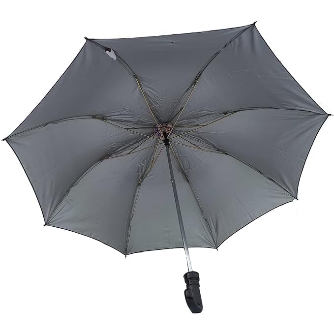 Image of Umbrella for rain and sunshine, Strong and windproof with deep black colours is suitable for men, women, boys, girls, and kids. Unfold or Two fold black umbrellas.2Fold Black