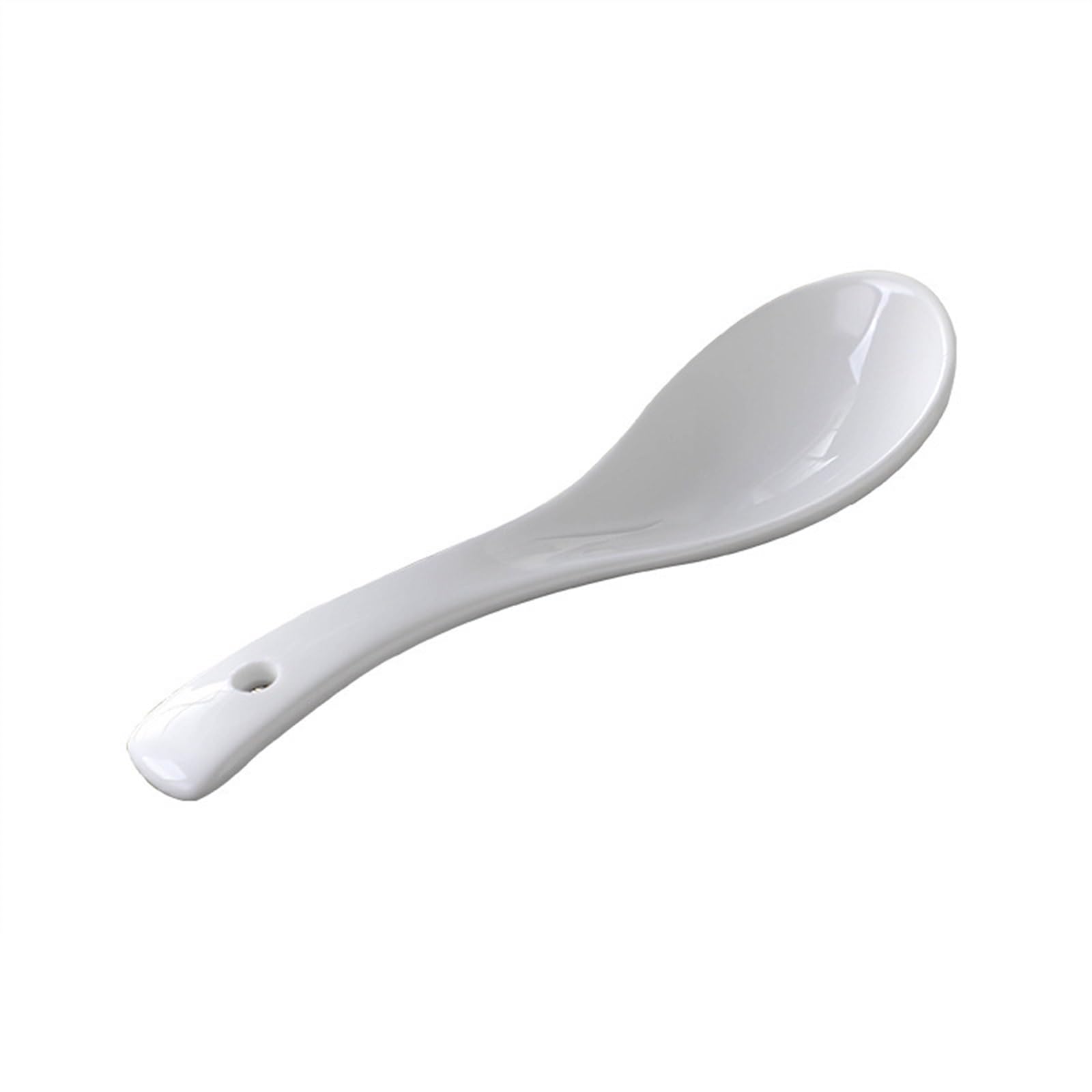 Set di 10 cucchiai da zuppa in Ceramica, asiatici, Cinesi, for wonton, Giapponesi, for soba, Riso, cucchiaino for Ramen, Cucchiaio for Gelato Bianco