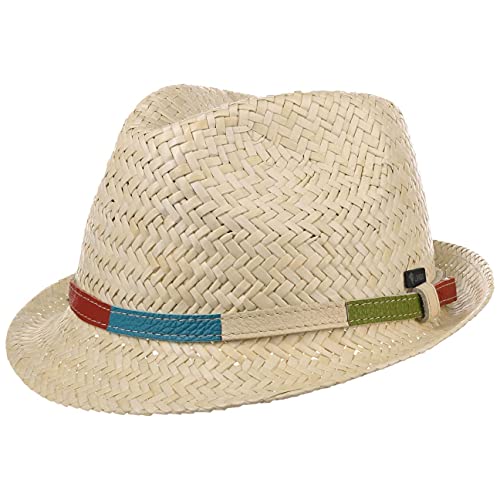 Lipodo Colour Band Kinder Strohhut Handmade Made in Italy Mädchen Jungen Leichter Sommer Sonnenhut Frühling Sommer Natur 55 cm