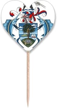 Seychelles Africa National Emblem Toothpick Flags Heart Lable Cupcake Picks
