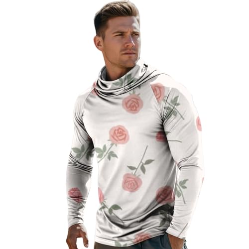 Sudaderas de hombre manga larga con estampado corazón rosa pijama cómodo casual