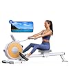 MERACH Rowing Machine with App, 16 Levels of Magnetic Resistance, Exclusive Dual Slide Rail Rower, 350LB Max Weight Rowing Machines for Home Use, Q1S White Quiet Rowing Machine