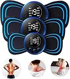 Mini Massageador Kit com 3 Pulso Elétrico EMS Portátil Recarregável Aparelho Alivia Dor Muscular Tensão Pescoço Coluna Lombar Pernas Braços Abdomen Estimulador Relaxamento