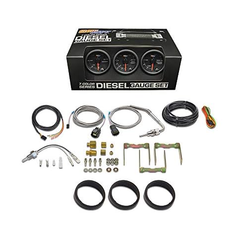 GlowShift Black 7 Color Diesel Gauge Set Cover