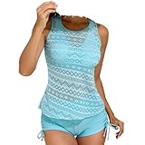 Women Swimsuit Mesh Bikini One-Piece Swimsuit, Women's Three-Piece Swimsuit, Solid Color Fashion Beachwear