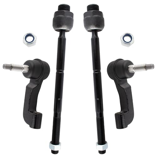 YMAUGP 4PC Inner and Outer Tie Rod Ends for Jeep Liberty 2002 2003 2004 2005, EV402 ES3535 ES3536 Inner & Outer Steering Tie Rods Set