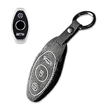 Noreyvis Deluxe Suede Leather Key Fob Cover Protective Shell Case with Keychain Compatible for McLaren 720S 570S 570GT 600LT(Black)