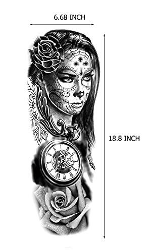 Waterproof Full Arm Temporary Tattoos - Tribal Wolf, Leopard, Lion King Designs - 6 Sheets For Men And Women #TOP6