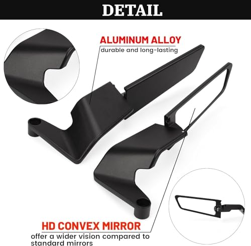 Image of Vagary 10mm Adjustable 360 Rotating New Rearview Wing Mirrors For Bajaj Pulsar N250, N160, N150 (Black)
