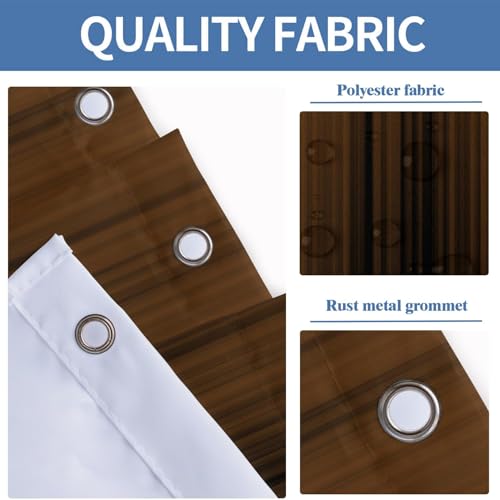 Image of AAtter Brown and Black Shower Curtain, Modern Ombre, 60x72 Inch, 12 Hooks | Abstract Striped Polyester Fabric, Dark Masculine Style, Moody Design, Gradient Bathroom Decor for Men