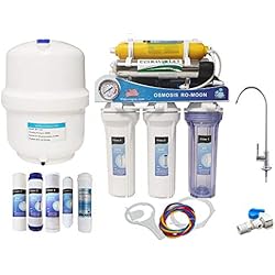 Osmosis Inversa Con Luz Ultravioleta Depurtek | Osmosis inversa MOON75 UV, 7 etapas. Bomba Manometro, Remineralizador, Ultravioleta y grifo Lux, membrana 75 GPD