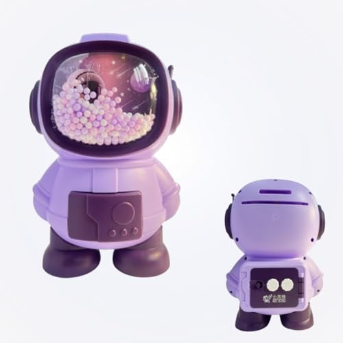 Image of Money Saving Bank with Coin Slot / /Creative Cartoon Design Money Bank / /Plastic Piggy Bank for Boys & Girls (Pack of 1) (Astronaut - Purple)