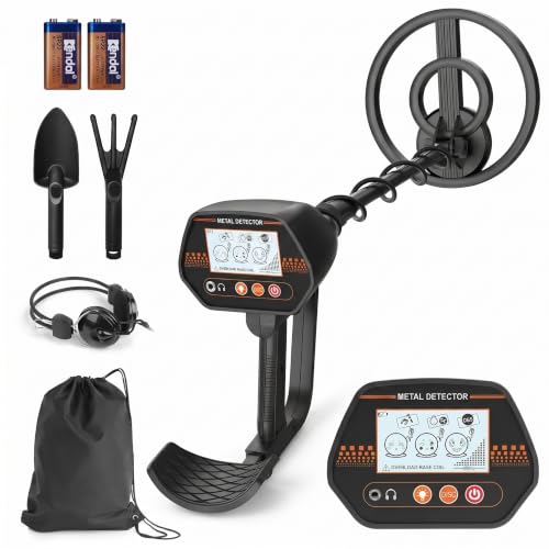 Image of Metal Detector for Kids, Easy to use, Fun LCD Display, Lightweight &Adjustable Kids Metal Detector Kit, 8 inch Waterproof Coil, Beach /Backyard Hunting, Gifts for Kids Ages 8-12 (Complete Kit)