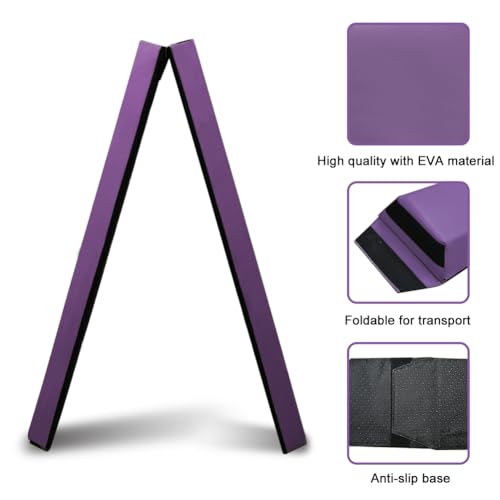 HomeSun Schwebebalken 240cm Faltbar Balance Beam Gymnastik Balance-Balken Gymnastikbalken Übung Fitness Training Turnen für Zuhause (Dunkel Lila, 240cm)
