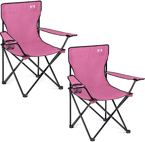 Trail Camping Chair Lightweight Folding Cup Holder Carry Bag 100kg Capacity