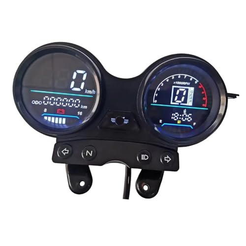 バイクの点火CDIボックス オートバイ用デジタルオドメーター スピードメーター メーター 計器アセンブリ 12V YBR 125ゲージクラスター用
