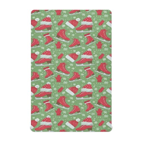 Image of Baby Crib Sheet Winter Hats Mittens Scarves Crib Mattress for Boys and Girls Playard Sheet Soft Breathable Fitted Baby Mattress Cover 52x28in