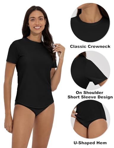 Women's Rash Guard Short Sleeve Swim Shirts UPF 50+ Quick Dry Swimsuit Top UV Sun Protection Bathing Suit Top4