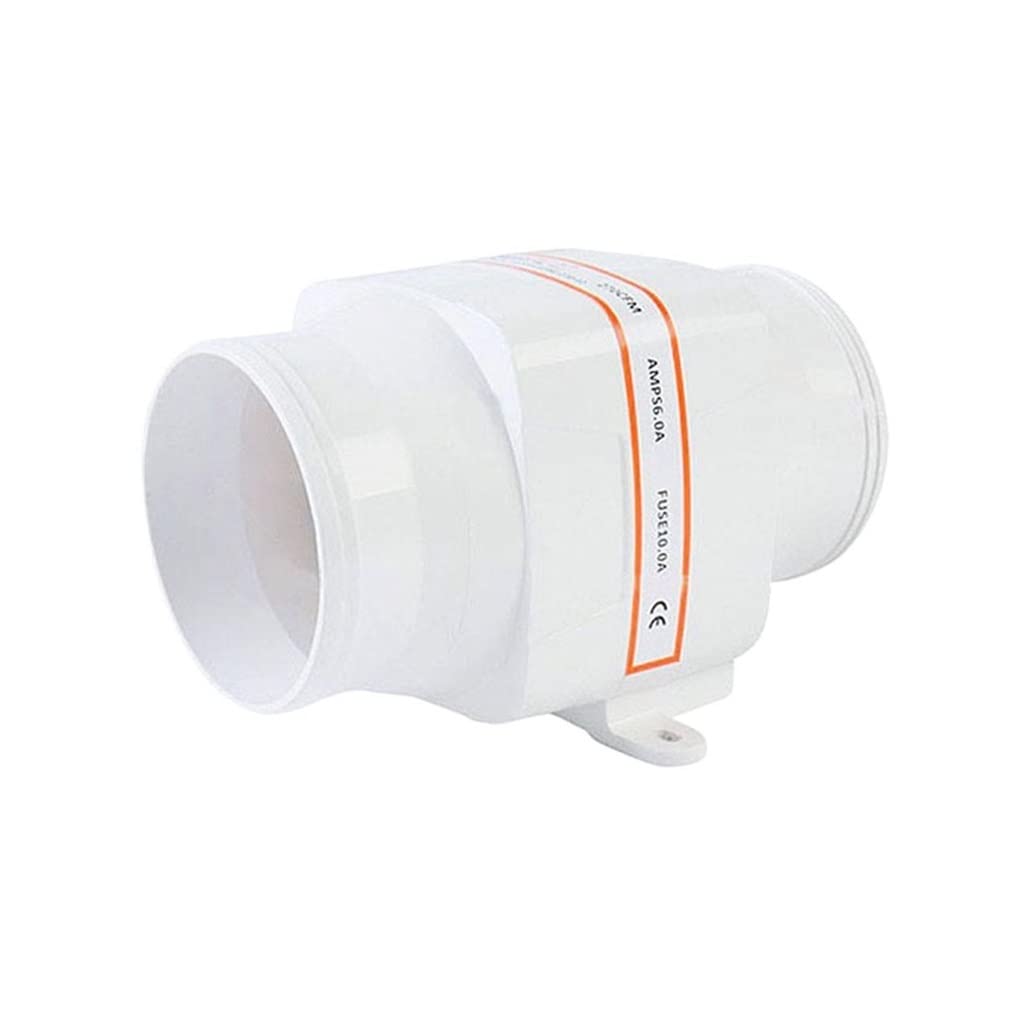 FEDONA Marine Boat 12-v Quiet in Line Bilge Blower Ventilation Exhaust Fan, Water Resistant (White, 4-Inch/102mm) In-line bilge silent blowerIn-line bilge silent blower
