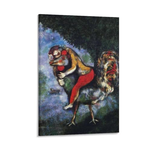 Marc Chagall impression sur toile motif coq 20 x 30 cm finition premium