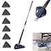 Produktbild Wischmopp mit Auswringfunktion 360°drehbarer Verstellbarer Reinigungsmopp dreieckiger Wischmop Teleskop Dreieck Mop Set mit 6 Tüchern für Floor,Hartholz,Fenster,Boden,Wand,Fliesen Hartholz (blau)