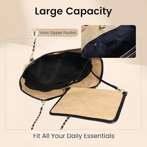 Bolso tote tejido Eiyye grande para mujer miniatura 5