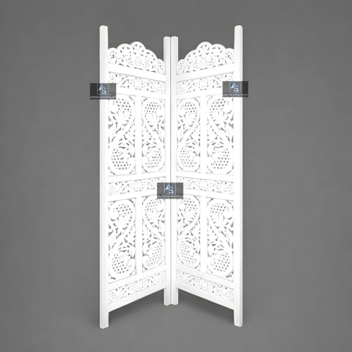 Image of Partition for Living Room,Divider,Partition Wall Room Divider Screen Separator, Wall Panel Divider for Hall | Bedroom |Office | Puja Room | Restaurant S Design (2 Panel White)