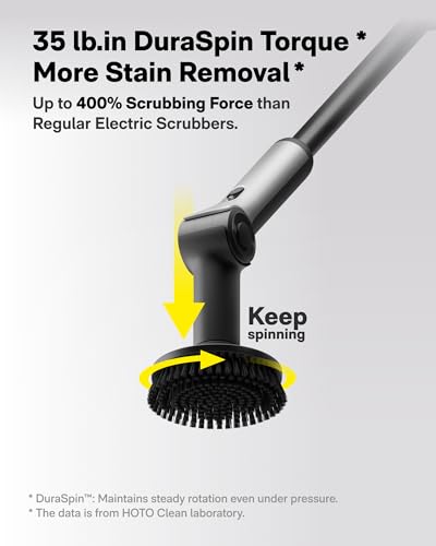 Image of HOTO Flexi Cordless Electric Spin Scrubber + 3 Pcs Replacement Brush Heads + 4 Pcs Replacement Pads