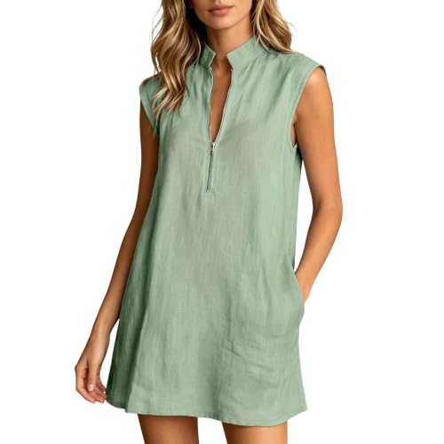 Robe d'été en lin fluide idéale pour les journées plage et terrasses ensoleillées