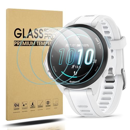 Diruite 4-Stück Displayschutz für Garmin Forerunner 165/165 Music Schutzfolie,HD Anti-Kratzen Gehärtetes Glas Displayschutzfolie Music Intelligente Uhr Schutz Glas