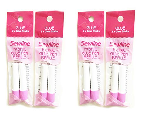 Sewline Lot de 4 recharges de colle pour tissu, EPP, sans épingles, transparent en séchage, couture et papier Cover