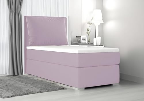 Generisch Bett Einzelbett Boxspringbett Bruno Mini mit Bonell-Matratze + Bettkästen (Rose - Itaka 38, 80x200)