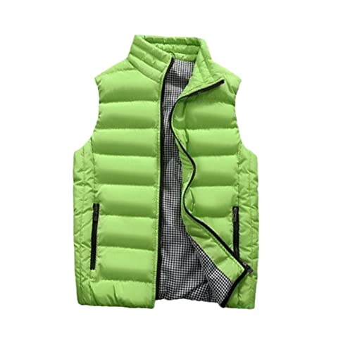 Chaleco de algodón hombre chaqueta sin mangas abrigo casual masculino verde invierno XL