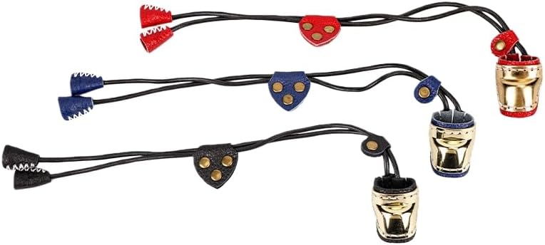 3pcs Brass Leather Finger Traditional Archery Mongolian Style Scatter Leather Finger Outdoor Archery Equipment